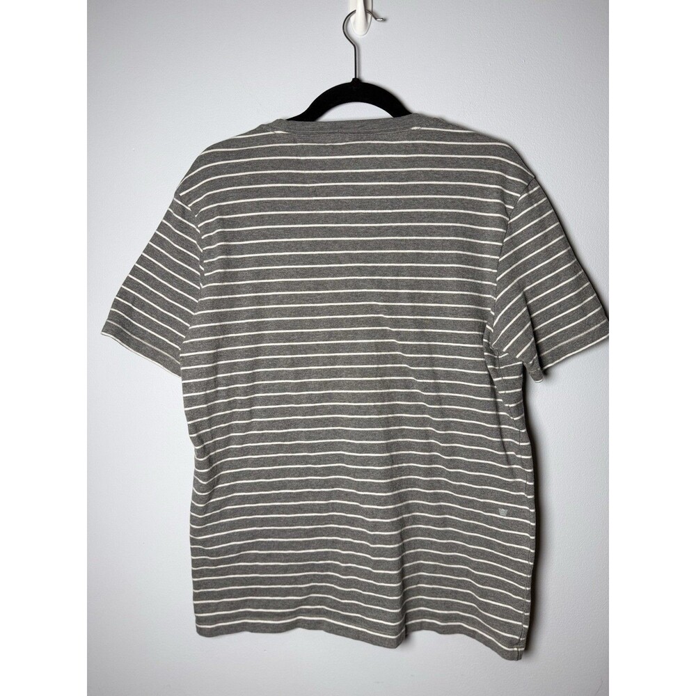 Mack Weldon Men's Medium Grey Striped Cotton Short Sleeve Crew Neck Pocket Tee - Picture 2 of 10